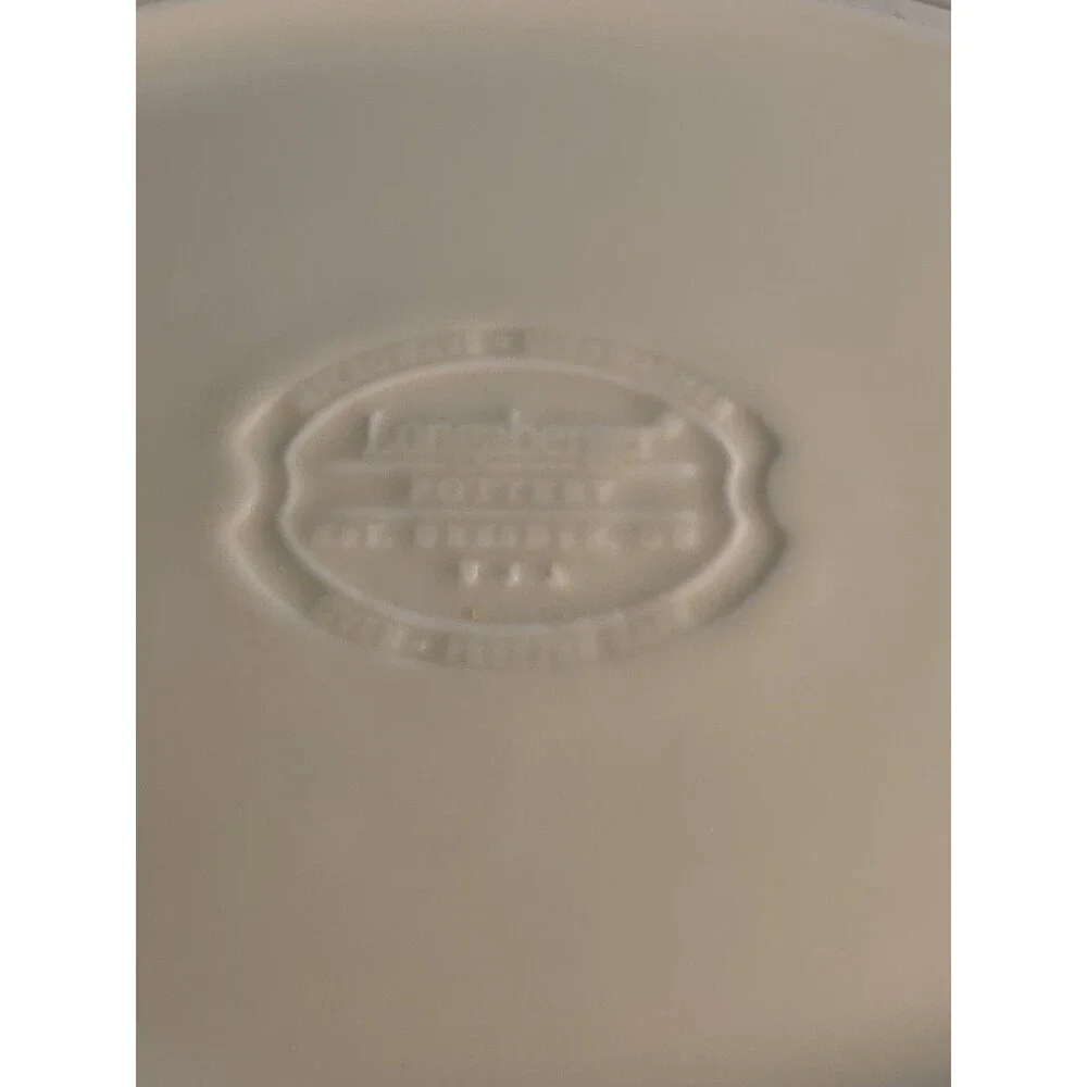 Longaberger Baking Dish Bunny Rabbit Casserole ACO Light Ivy Green Ceramic 13